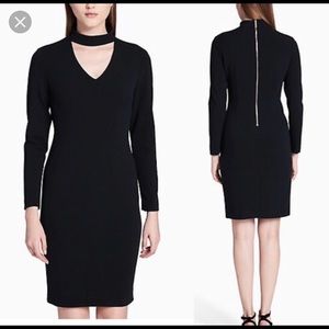 Calvin Klein black choker sheath dress